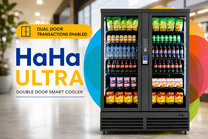 Meet the Future of Smart Vending: The HaHa Ultra Double Door Smart Cooler