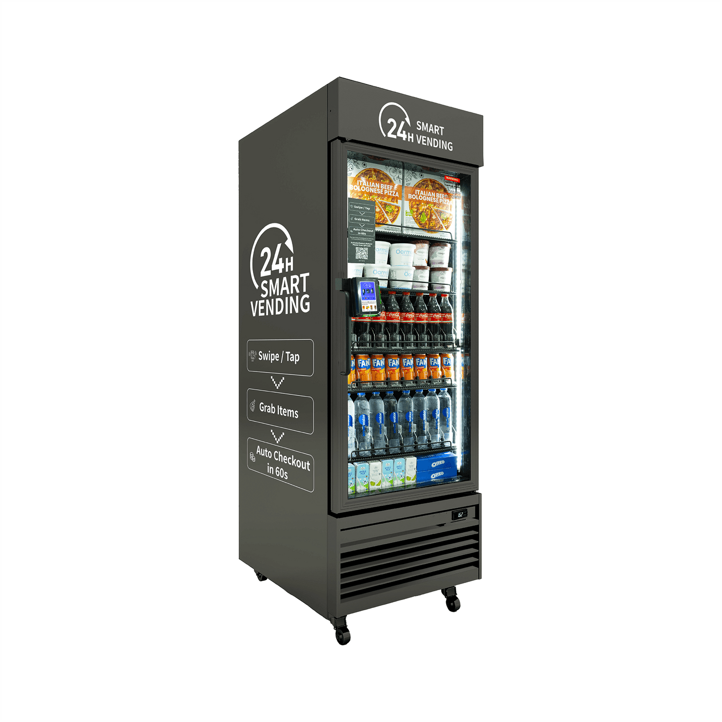 HaHa Smart Cooler vending machine with 24H smart vending features for easy grab-and-go access.