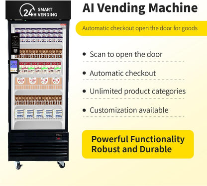HaHa Smart Cooler AI vending machine with automatic checkout and customizable features.